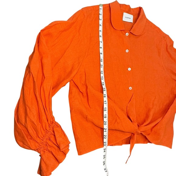 Sleeper Rumba Linen Lounge Suit Bright Orange Long Sleeve Matching Set Large - Picture 8 of 16